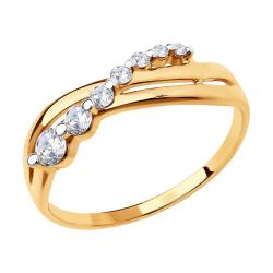 Золотое кольцо SOKOLOV с фианитом 018523 фото