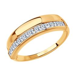 Золотое кольцо SOKOLOV с фианитом 018567 фото