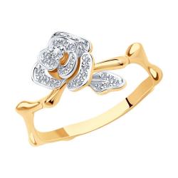Золотое кольцо SOKOLOV с бриллиантом 1011277 фото