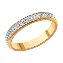 Золотое обручальное кольцо 3 мм SOKOLOV с бриллиантом 1110232 фото