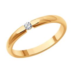 Золотое кольцо SOKOLOV с бриллиантом 1110235 фото