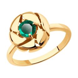 Золотое кольцо SOKOLOV с гидротермальным изумрудом 716491 фото