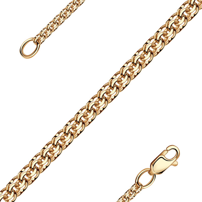 Золотые браслеты с плетением бисмарк