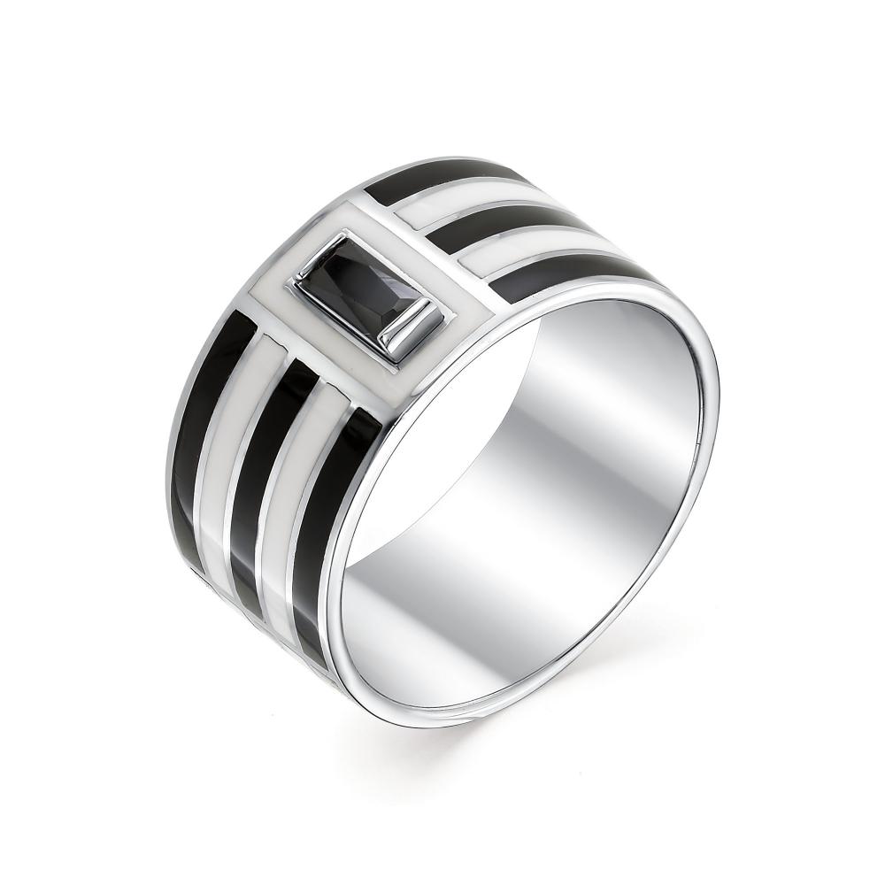 Серебряное кольцо АЛЬКОР с эмалью и цирконием