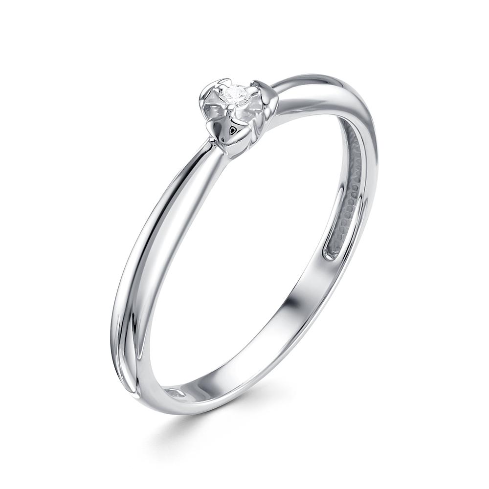Серебряное помолвочное кольцо АЛЬКОР с бриллиантом