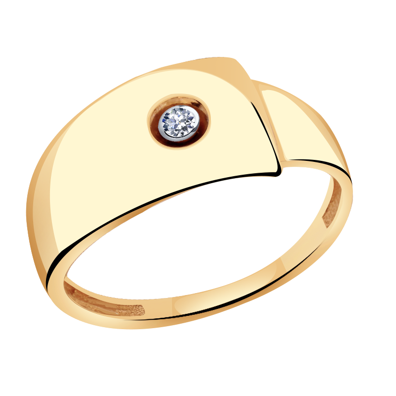 Золотое кольцо Золотые узоры с цирконием