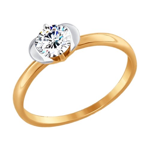 Золотое помолвочное кольцо SOKOLOV с фианитом