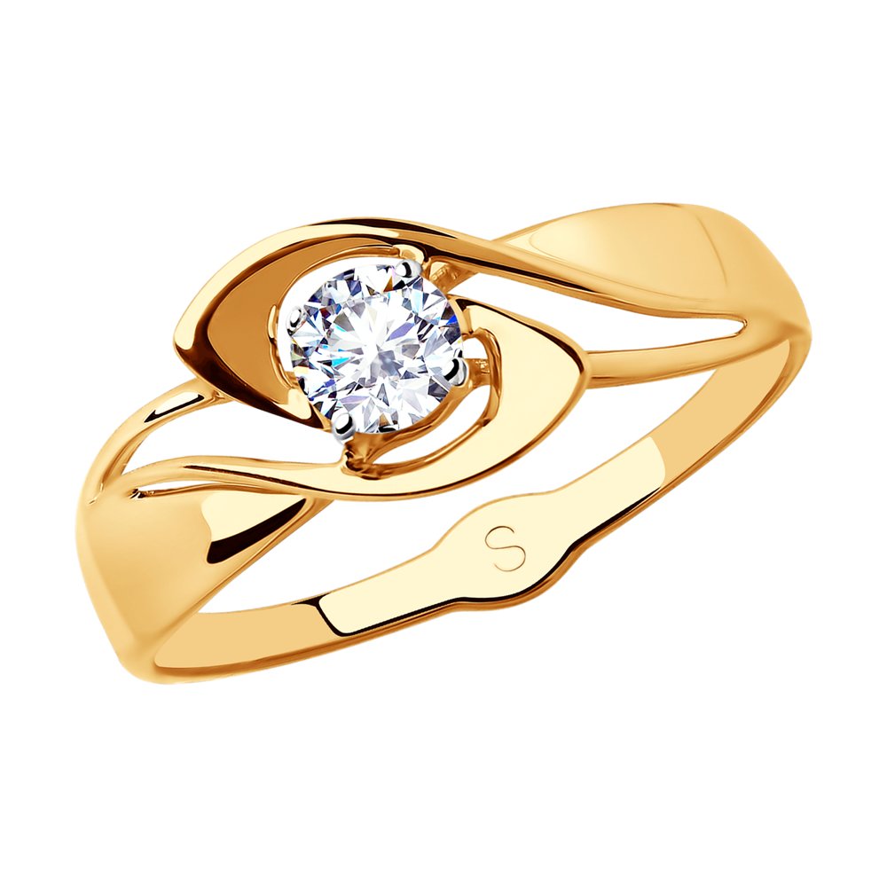 Золотое кольцо SOKOLOV с фианитом