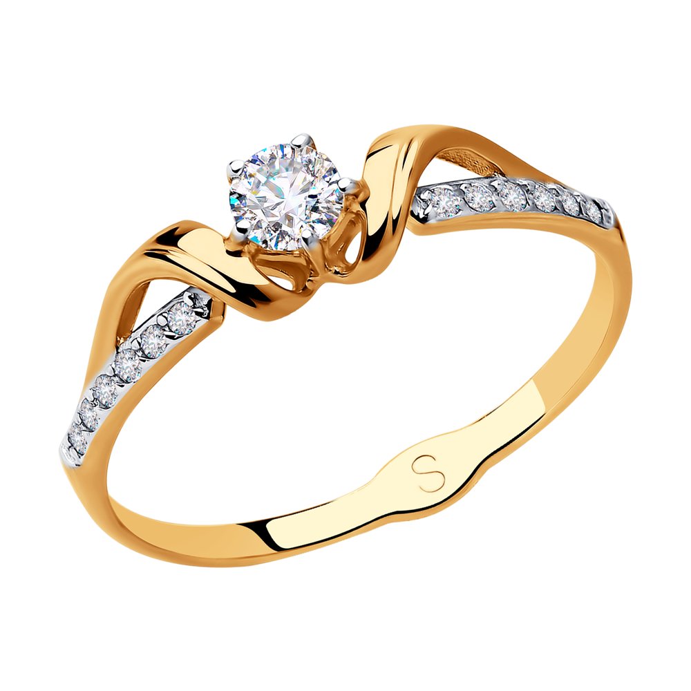 Золотое кольцо SOKOLOV с фианитом