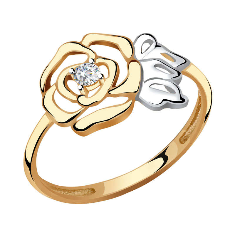 Золотое кольцо ТД Эстет с фианитом