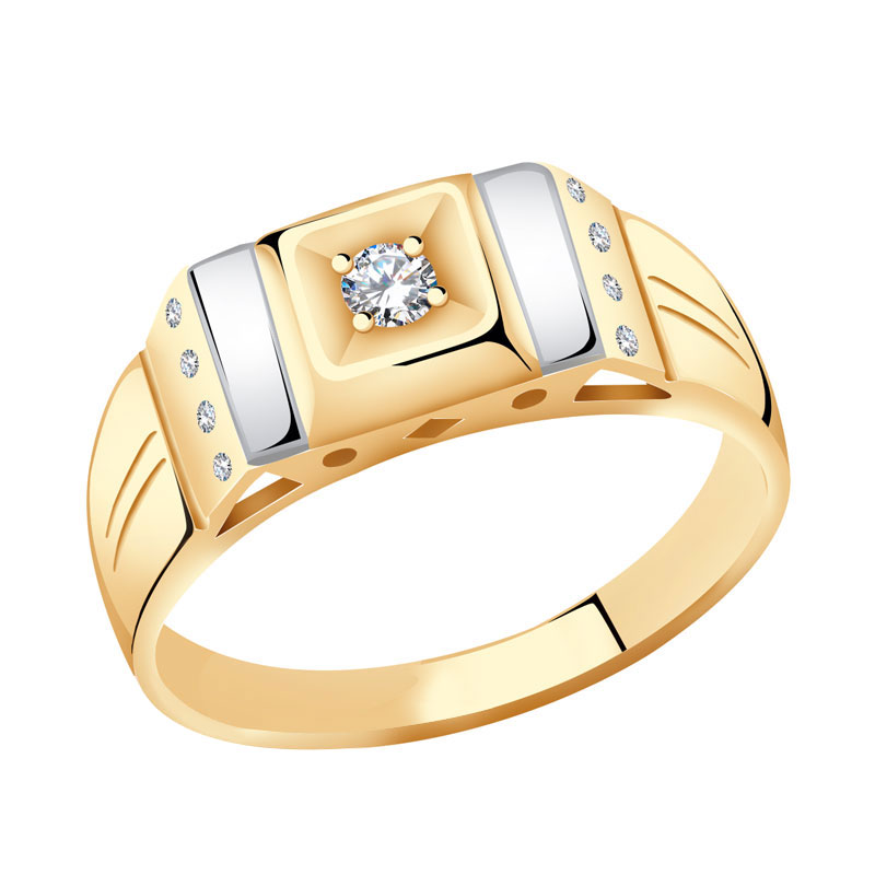 Золотое кольцо ТД Эстет с фианитом