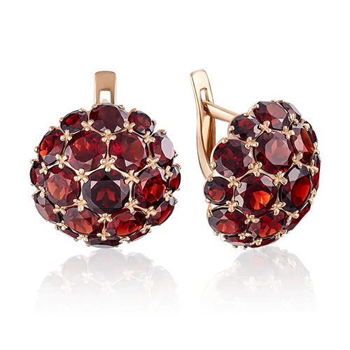 Золотые серьги PLATINA Jewelry 02-4416-00-204-1110-46 c гранатом - купить в AllT