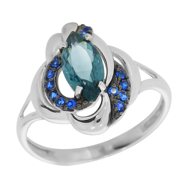 Серебряное кольцо ЮК Maskom с ювелирным кристаллом и шпинелью