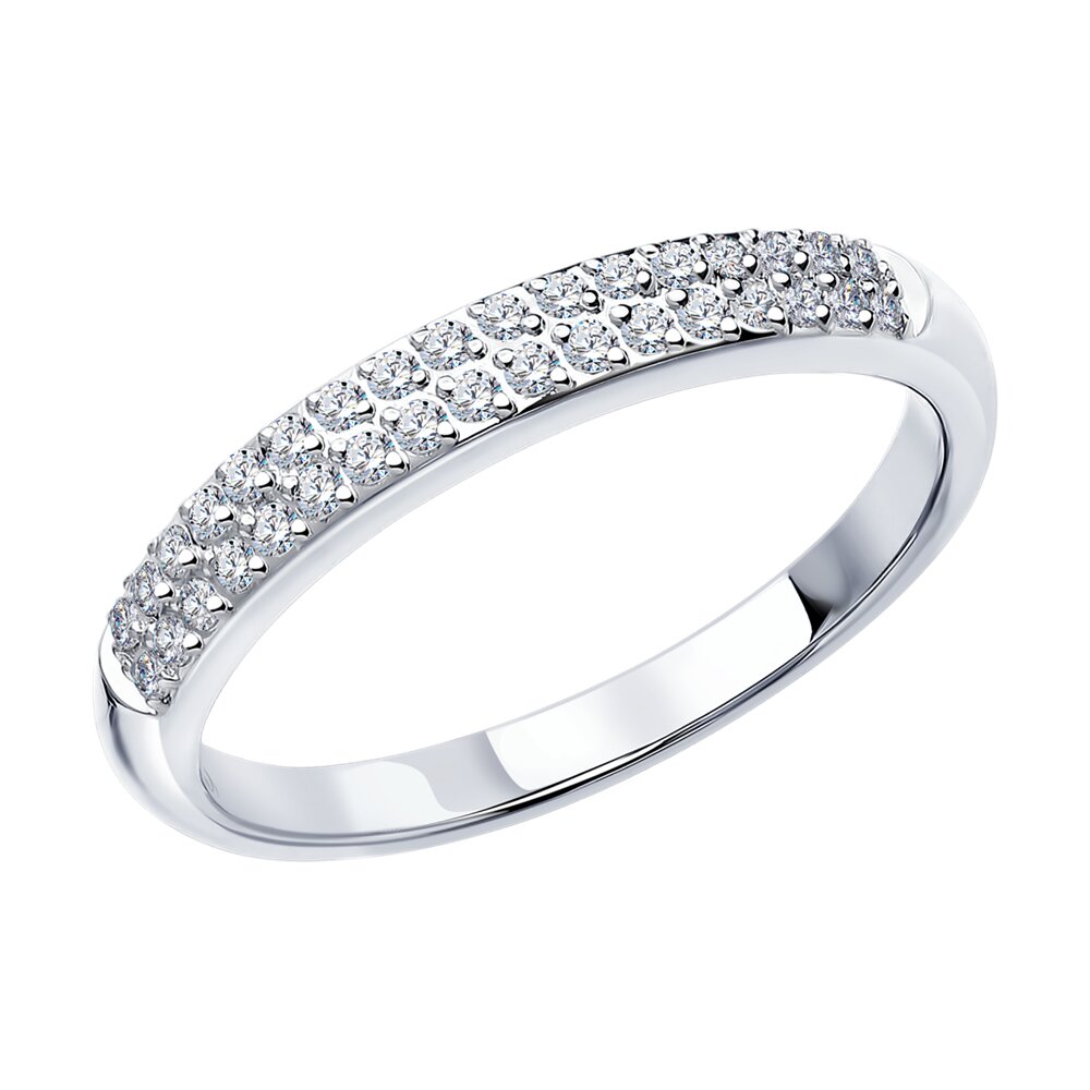 Обручальное кольцо из белого золота 2,5 мм SOKOLOV с бриллиантом