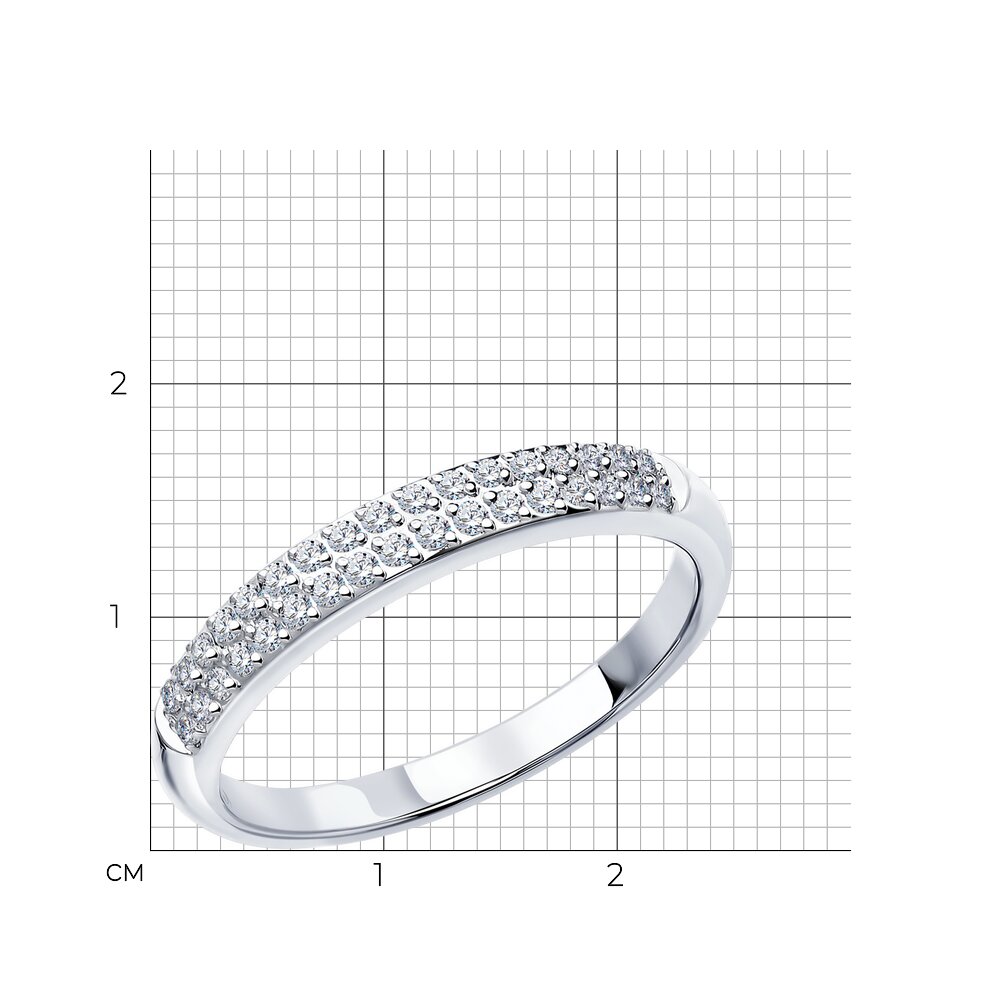 Обручальное кольцо из белого золота 2,5 мм SOKOLOV с бриллиантом
