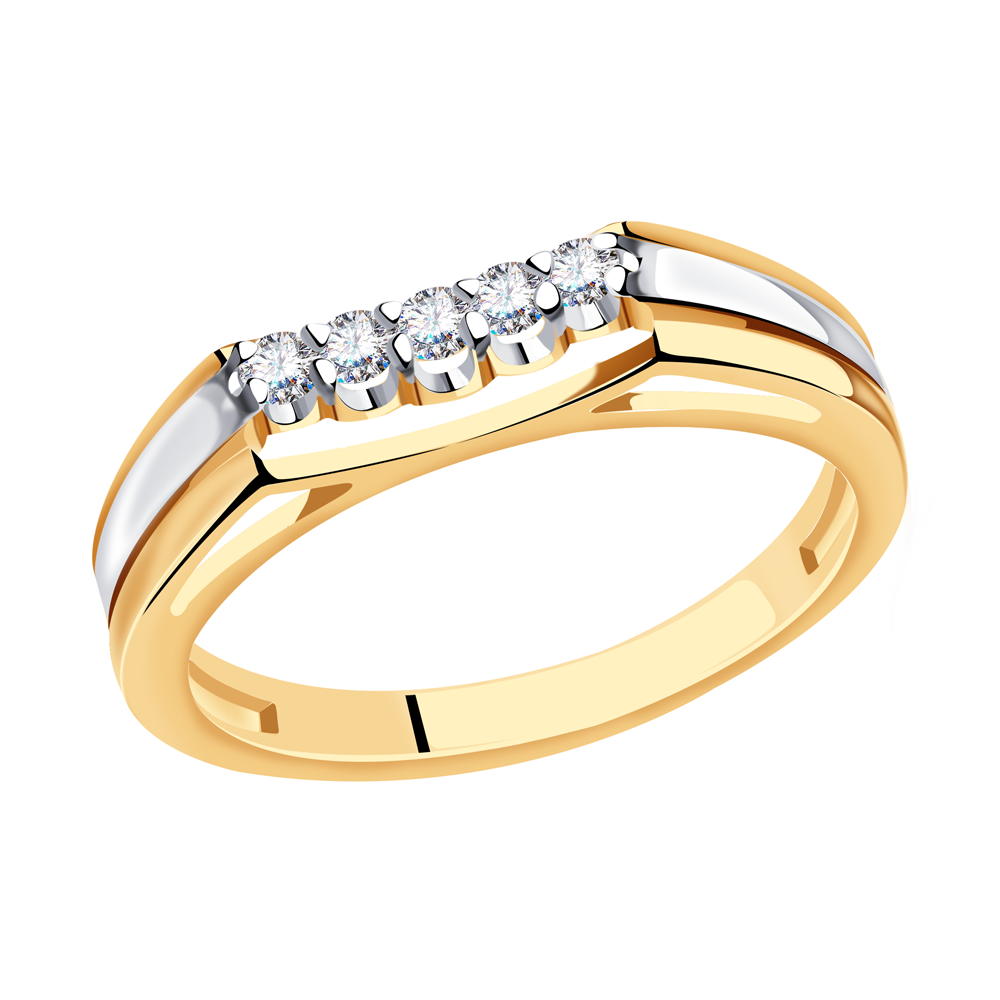 Золотое кольцо Александра с бриллиантом