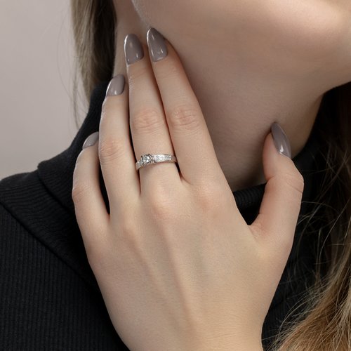 Помолвочное кольцо из белого золота SOKOLOV с бриллиантом