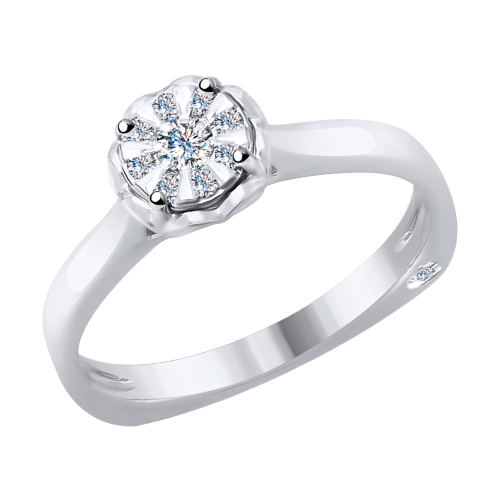 Помолвочное кольцо из белого золота SOKOLOV с бриллиантом