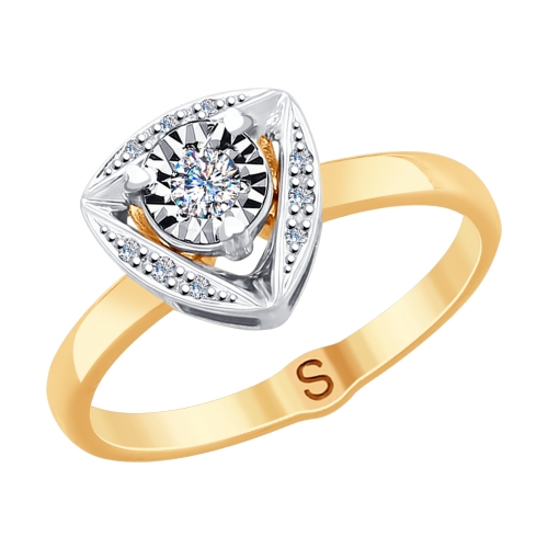 Золотое кольцо-подвеска SOKOLOV с бриллиантом