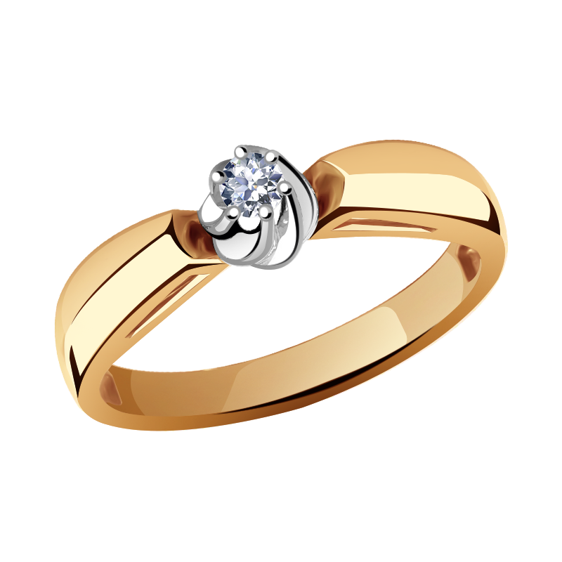 Золотое кольцо Александра с бриллиантом