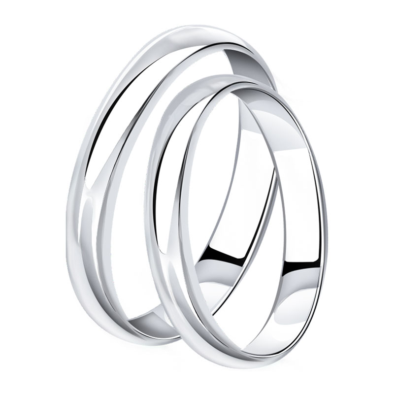 Обручальное кольцо из белого золота 4 мм SOKOLOV