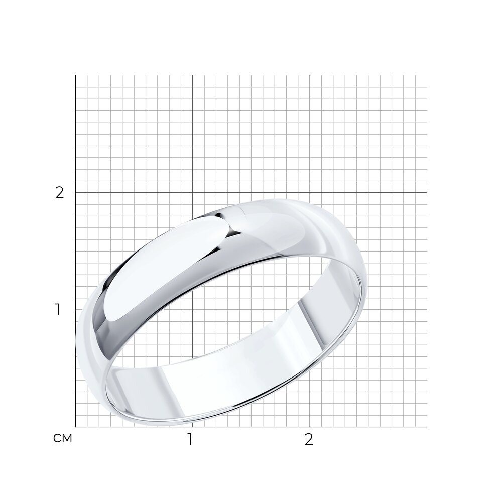 Обручальное кольцо из белого золота 4 мм SOKOLOV