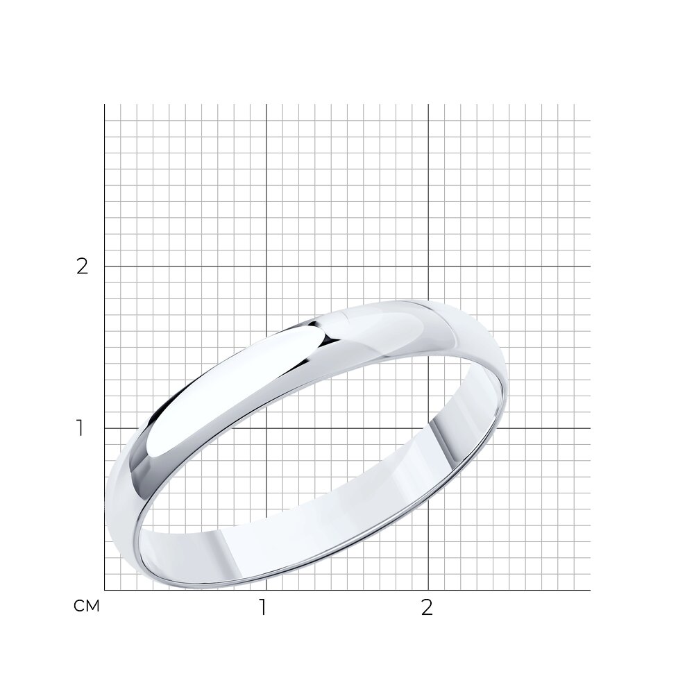 Обручальное кольцо из белого золота 3 мм SOKOLOV