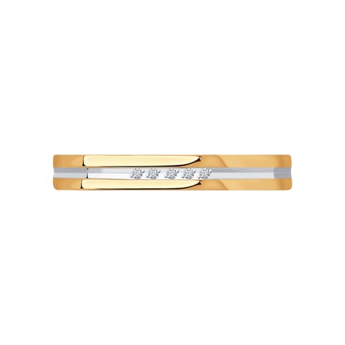 Золотое обручальное кольцо 3,5 мм SOKOLOV с фианитом