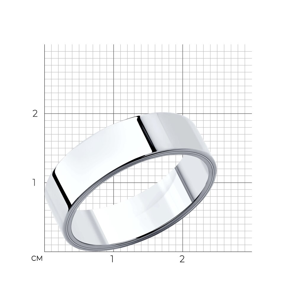 Обручальное кольцо из белого золота 6 мм SOKOLOV