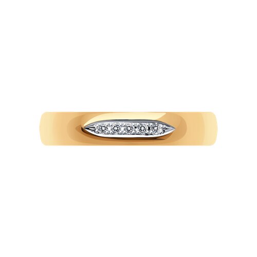 Золотое обручальное кольцо 3,5 мм SOKOLOV с бриллиантом