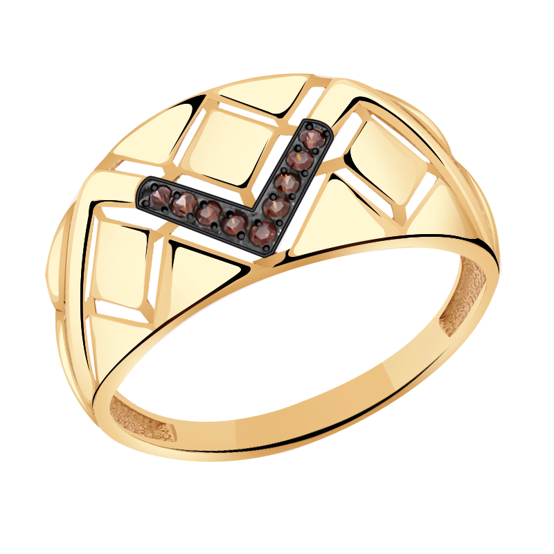 Золотое кольцо ЮК Maskom с фианитом