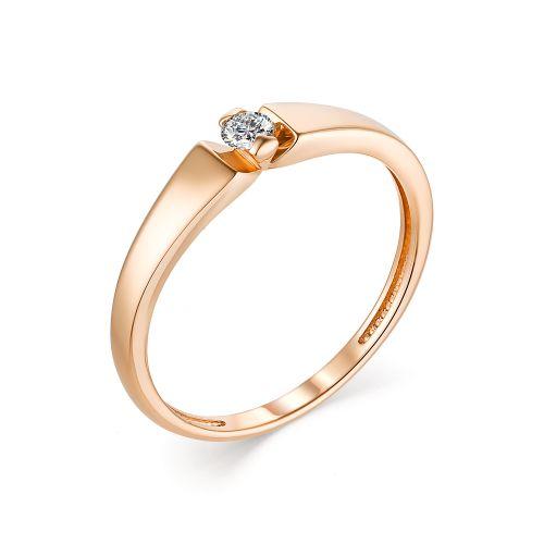 Золотое помолвочное кольцо АЛЬКОР с бриллиантом