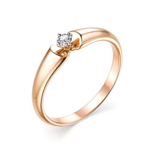 Золотое помолвочное кольцо АЛЬКОР с бриллиантом