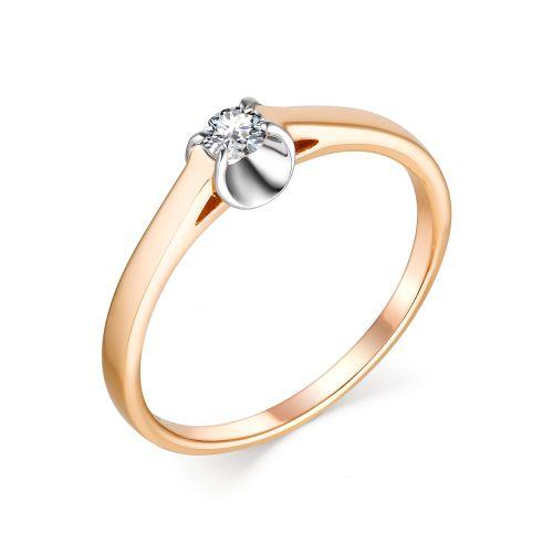 Золотое кольцо АЛЬКОР с бриллиантом