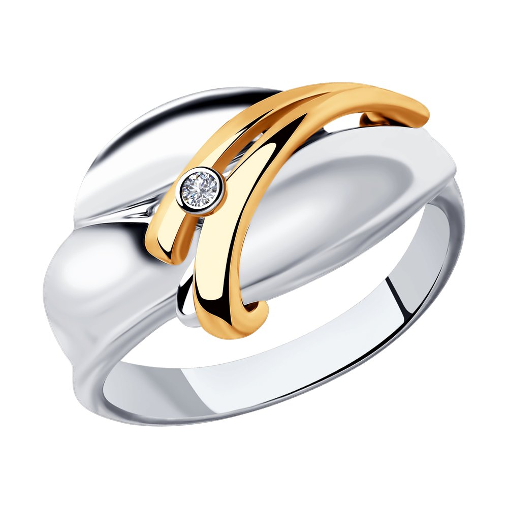 Кольцо из золота и серебра SOKOLOV с бриллиантом