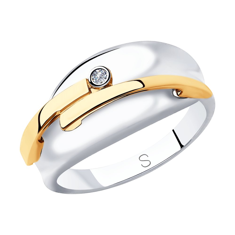 Кольцо из золота и серебра SOKOLOV с бриллиантами