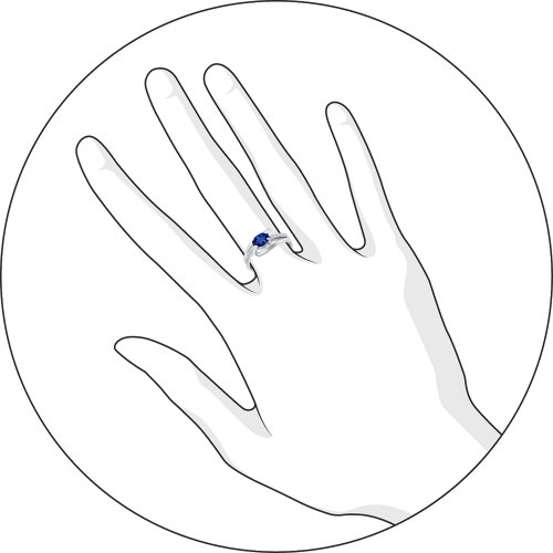 Кольцо из белого золота SOKOLOV с бриллиантом и сапфиром