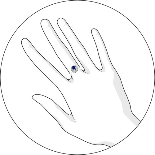 Кольцо из белого золота SOKOLOV с бриллиантом и сапфиром