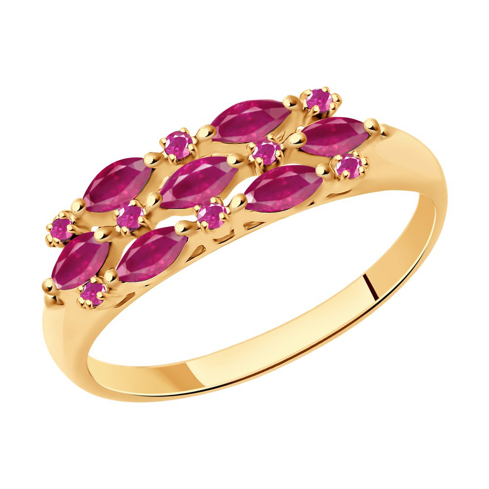 Золотое кольцо SOKOLOV с рубином