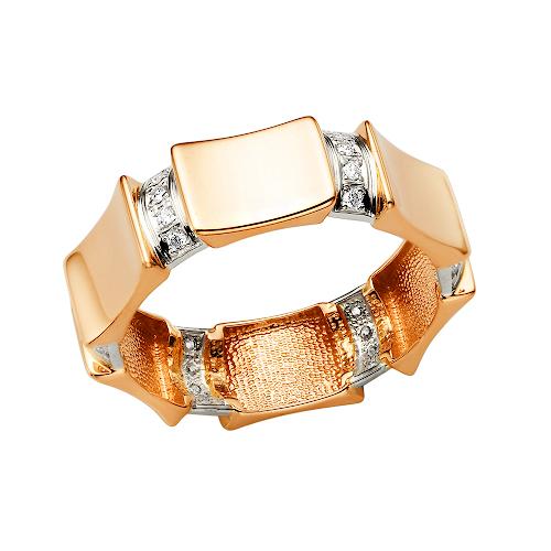 Золотое кольцо Караваевская ювелирная фабрика с цирконием