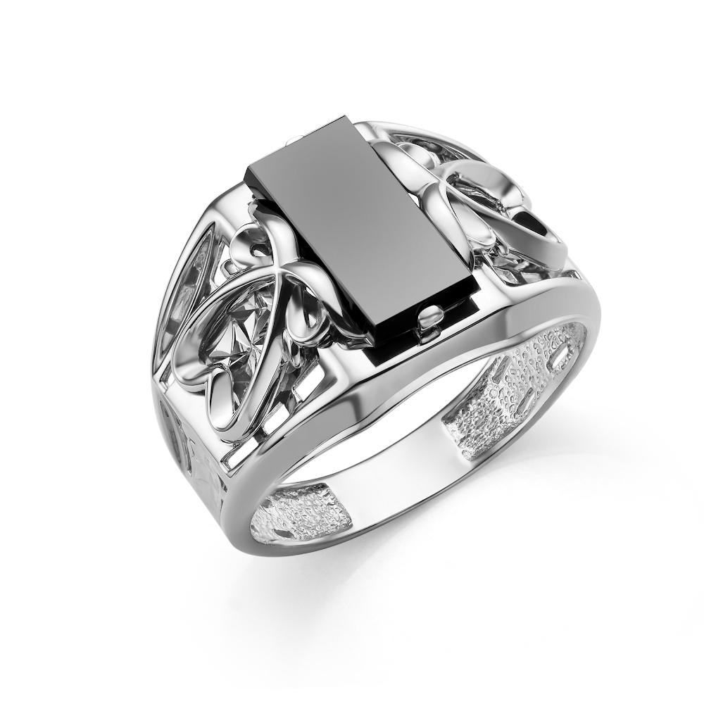 Серебряное кольцо Караваевская ювелирная фабрика с ониксом