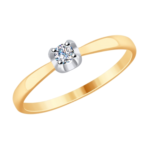 Золотое помолвочное кольцо Diamant с бриллиантом