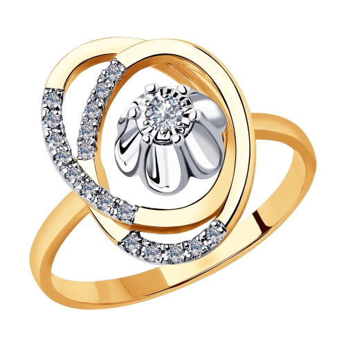 Золотое кольцо Diamant с бриллиантом