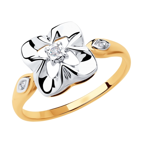 Золотое кольцо Diamant с бриллиантом