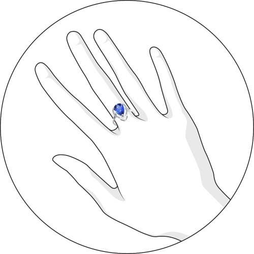 Кольцо из белого золота SOKOLOV с бриллиантом и сапфировым корундом