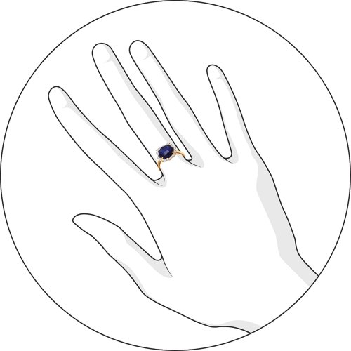 Золотое кольцо SOKOLOV с бриллиантом и гидротермальным сапфиром
