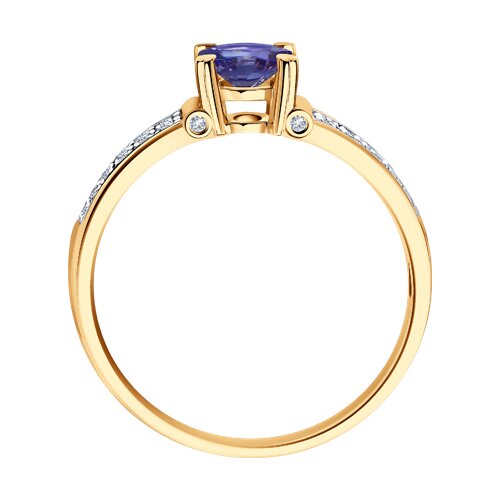 Золотое кольцо SOKOLOV с бриллиантом и танзанитом