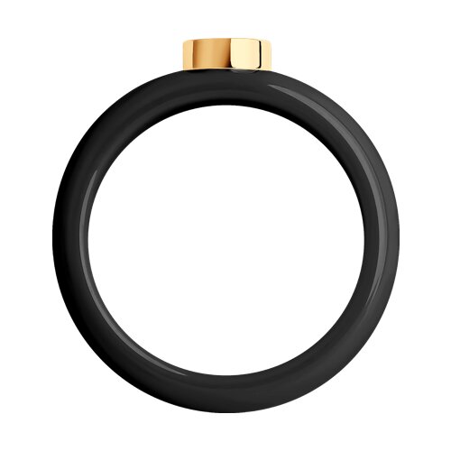 Золотое кольцо SOKOLOV с бриллиантом и керамикой
