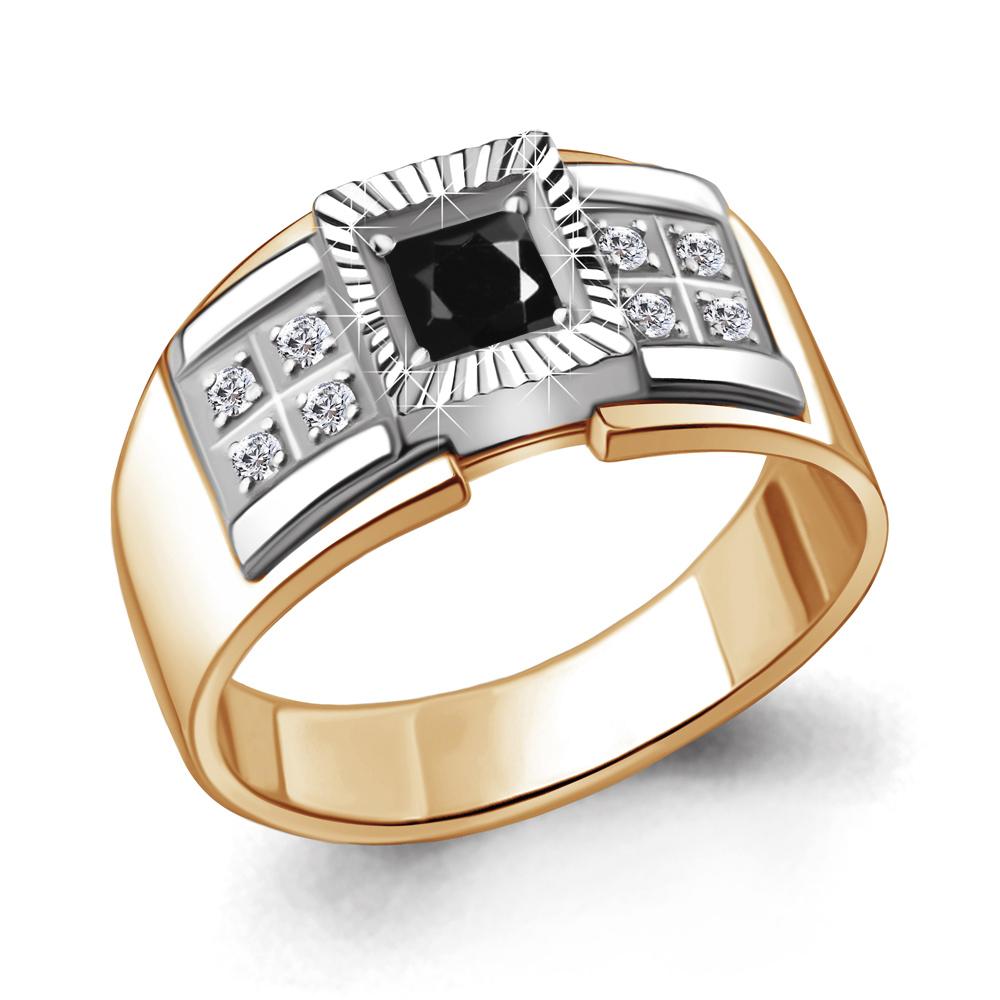 Золотое кольцо AQUAMARINE с фианитом