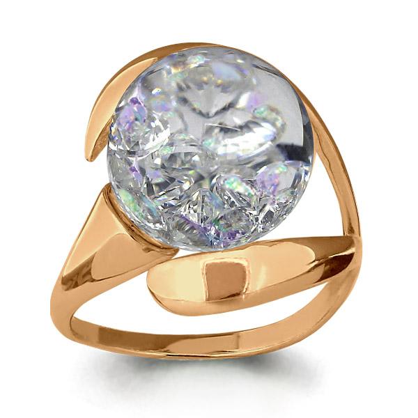 Золотое кольцо AQUAMARINE с ювелирным кристаллом